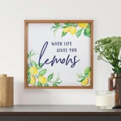 Northlight Wooden Framed When Life Gives You Lemons Metal Sign Spring Wall Décor 10 Northlight Wooden Framed When Life Gives You Lemons Metal Sign Spring Wall Décor -Northlight D761830S 2