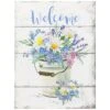 Northlight 16" Spring Floral Welcome Wall Sign -Northlight D761831S 1