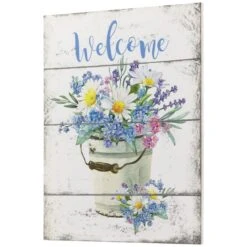 Northlight 16" Spring Floral Welcome Wall Sign -Northlight D761831S 4