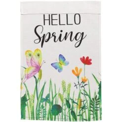 Northlight Hello Spring Butterflies & Flowers Outdoor Garden Flag