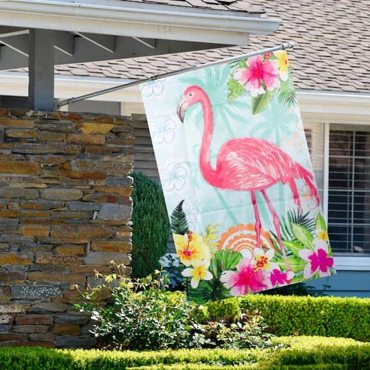 Northlight Tropical Flamingo Spring Outdoor House Flag 5 Northlight Tropical Flamingo Spring Outdoor House Flag - Image 3