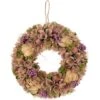 Northlight 12" Purple & Beige Wooden Floral & Preserved Artichoke Wreath