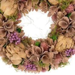 Northlight 12" Purple & Beige Wooden Floral & Preserved Artichoke Wreath 12 Northlight 12" Purple & Beige Wooden Floral & Preserved Artichoke Wreath -Northlight D761840S 4