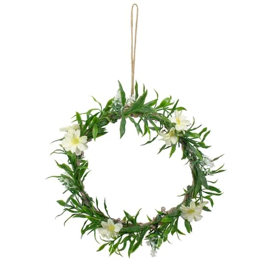 Northlight 9" Yellow Floral & Foliage Spring Wreath 4 Northlight 9" Yellow Floral & Foliage Spring Wreath - Image 2
