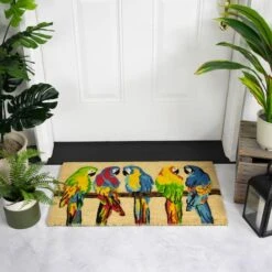 Northlight Multicolor Parrots Doormat 11 Northlight Multicolor Parrots Doormat -Northlight D767502S 2
