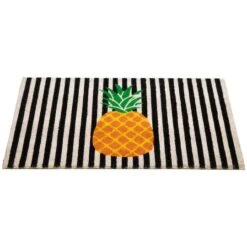 Northlight Ivory & Orange Pineapple Striped Doormat 13 Northlight Ivory & Orange Pineapple Striped Doormat -Northlight D767517S 4