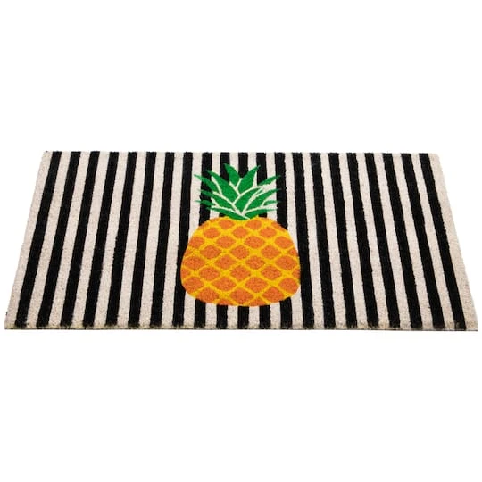 Northlight Ivory & Orange Pineapple Striped Doormat 7 Northlight Ivory & Orange Pineapple Striped Doormat - Image 5