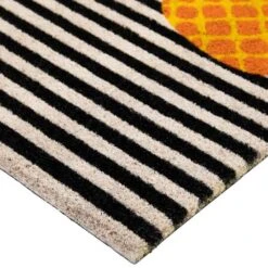 Northlight Ivory & Orange Pineapple Striped Doormat 15 Northlight Ivory & Orange Pineapple Striped Doormat -Northlight D767517S 6