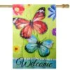 Northlight 40" Green Welcome Butterflies House Flag