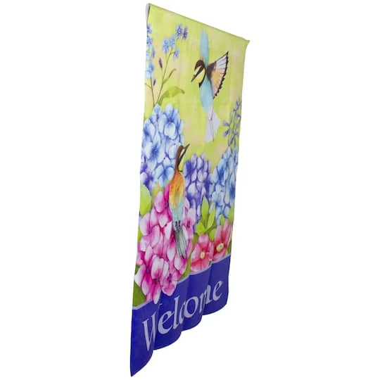 Northlight 40" Welcome Floral Hummingbird Outdoor House Flag 6 Northlight 40" Welcome Floral Hummingbird Outdoor House Flag - Image 4