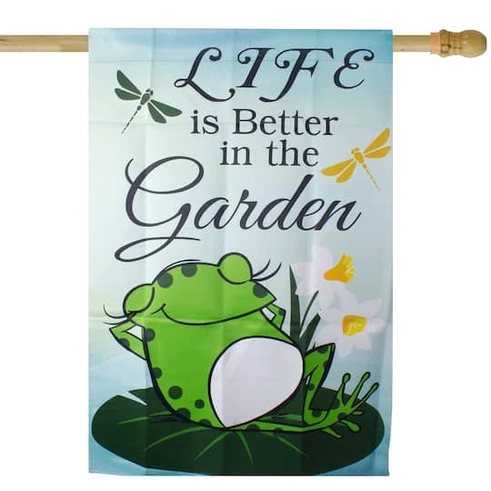 Northlight 40" Green Life Is Better In The Garden House Flag 3 Northlight 40" Green Life Is Better In The Garden House Flag
