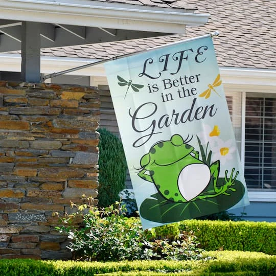 Northlight 40" Green Life Is Better In The Garden House Flag 5 Northlight 40" Green Life Is Better In The Garden House Flag - Image 3