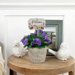 Northlight 8" Floral Welcome Yard Metal Garden Stake 8 Northlight 8" Floral Welcome Yard Metal Garden Stake -Northlight D768289S 2