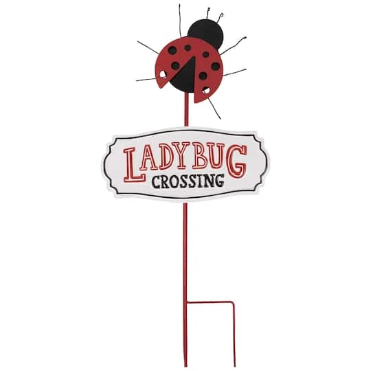 Northlight 23" Ladybug Crossing Metal Garden Stake 4 Northlight 23" Ladybug Crossing Metal Garden Stake - Image 2