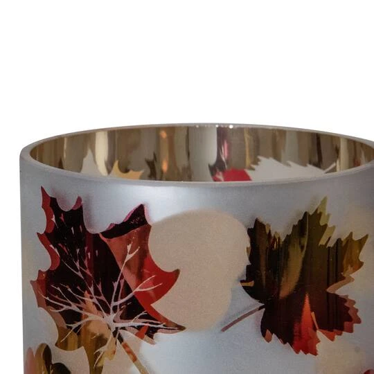 Northlight 6" Matte Autumn Leaf Flameless Glass Candle Holder 6 Northlight 6" Matte Autumn Leaf Flameless Glass Candle Holder - Image 4