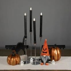 Northlight 9.5" Solid Black LED Flickering Flameless Halloween Taper Candles, 4ct. 12 Northlight 9.5" Solid Black LED Flickering Flameless Halloween Taper Candles, 4ct. -Northlight D800579S 3