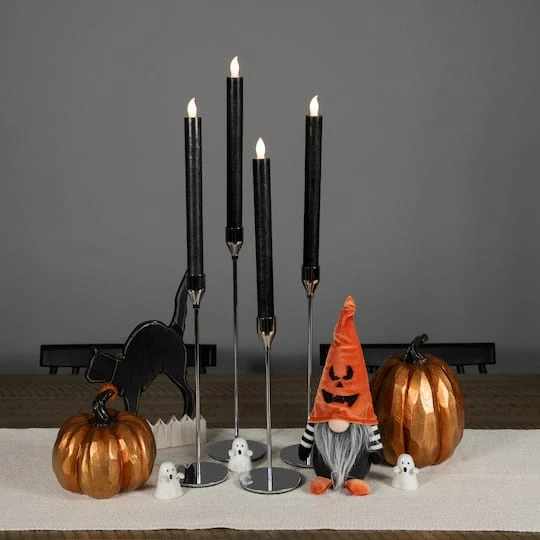 Northlight 9.5" Solid Black LED Flickering Flameless Halloween Taper Candles, 4ct. 6 Northlight 9.5" Solid Black LED Flickering Flameless Halloween Taper Candles, 4ct. - Image 4