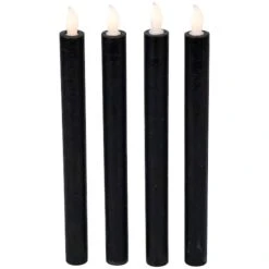 Northlight 9.5" Solid Black LED Flickering Flameless Halloween Taper Candles, 4ct. 13 Northlight 9.5" Solid Black LED Flickering Flameless Halloween Taper Candles, 4ct. -Northlight D800579S 4