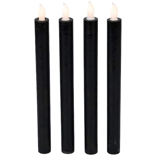Northlight 9.5" Solid Black LED Flickering Flameless Halloween Taper Candles, 4ct. 7 Northlight 9.5" Solid Black LED Flickering Flameless Halloween Taper Candles, 4ct. - Image 5