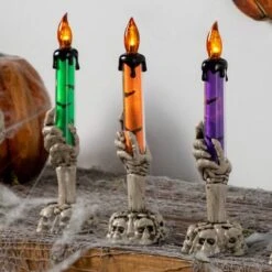 Northlight 8" LED Skeleton Hand Halloween Candles, 3ct. -Northlight D800582S 1