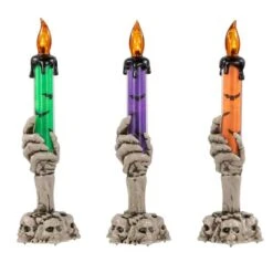 Northlight 8" LED Skeleton Hand Halloween Candles, 3ct. -Northlight D800582S 2 1