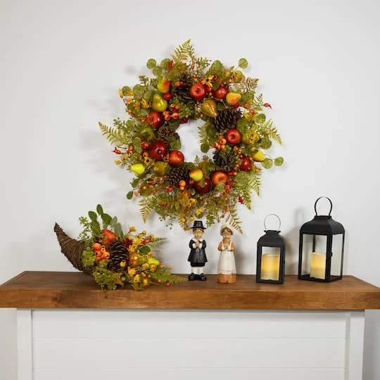 Northlight 20" Apple & Pear Cornucopia Fall Harvest Decoration 5 Northlight 20" Apple & Pear Cornucopia Fall Harvest Decoration - Image 3
