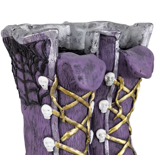 Northlight 15" Purple Witch's Boots Ceramic Halloween Decoration 9 Northlight 15" Purple Witch's Boots Ceramic Halloween Decoration - Image 7