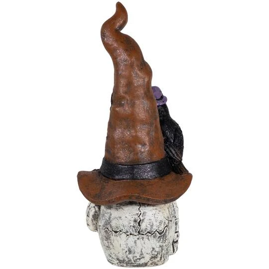 Northlight 22.75" Skull In Witches Hat With Crow Halloween Decoration 9 Northlight 22.75" Skull In Witches Hat With Crow Halloween Decoration - Image 7