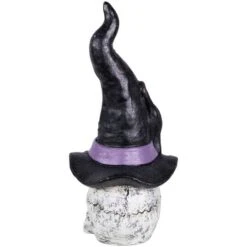 Northlight 22.75" Skull In Witch Hat With Black Cat Halloween Decoration -Northlight D800600S 6