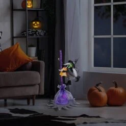 Northlight 25" Animated Flying Witch With Broom Halloween Decoration 11 Northlight 25" Animated Flying Witch With Broom Halloween Decoration -Northlight D800606S 1