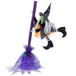 Northlight 25" Animated Flying Witch With Broom Halloween Decoration 12 Northlight 25" Animated Flying Witch With Broom Halloween Decoration -Northlight D800606S 3