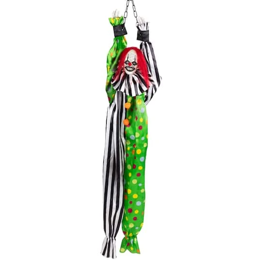 Northlight 5ft Animated Shaking Clown With Sound Hanging Halloween Decoration 4 Northlight 5ft Animated Shaking Clown With Sound Hanging Halloween Decoration - Image 2