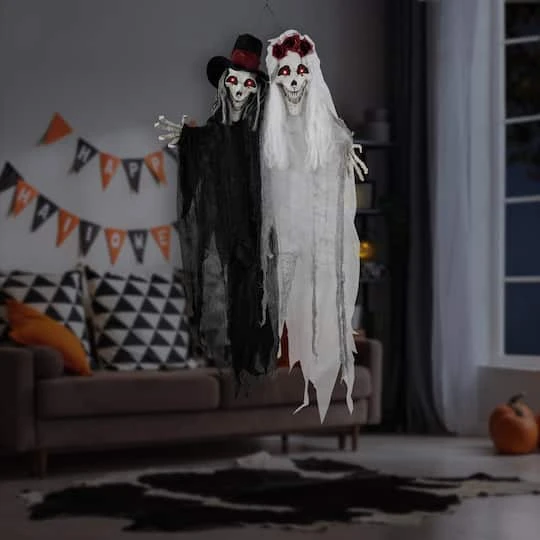 Northlight 47" Lit Vampire Couple With Sound Halloween Decoration 5 Northlight 47" Lit Vampire Couple With Sound Halloween Decoration - Image 3