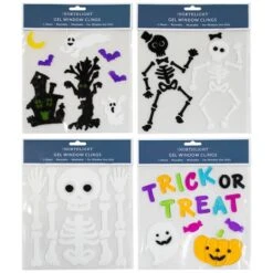 Northlight Double Sided Halloween Gel Window Clings, 4ct.