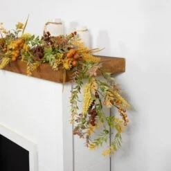 Northlight 5ft. Real Touch™️ Greenery & Berries Fall Harvest Garland -Northlight D800613S 3