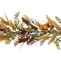 Northlight 5ft. Real Touch™️ Greenery & Berries Fall Harvest Garland -Northlight D800613S 4