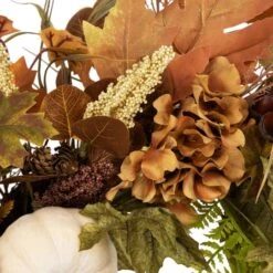 Northlight 26" White Pumpkins & Leaves Fall Harvest Wreath -Northlight D800615S 6