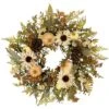 Northlight 28" White Sunflowers & Pumpkins Fall Harvest Wreath -Northlight D800618S 1