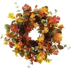 Northlight 26" Berries, Leaves & Pinecones Fall Harvest Wreath