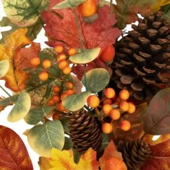 Northlight 26" Berries, Leaves & Pinecones Fall Harvest Wreath -Northlight D800619S 6