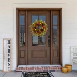 Northlight 26" Apples, Pears & Pinecones Fall Harvest Wreath 11 Northlight 26" Apples, Pears & Pinecones Fall Harvest Wreath -Northlight D800621S 2