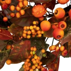 Northlight 24" Orange & Green Berry & Pumpkin Fall Harvest Wreath 14 Northlight 24" Orange & Green Berry & Pumpkin Fall Harvest Wreath -Northlight D800622S 5