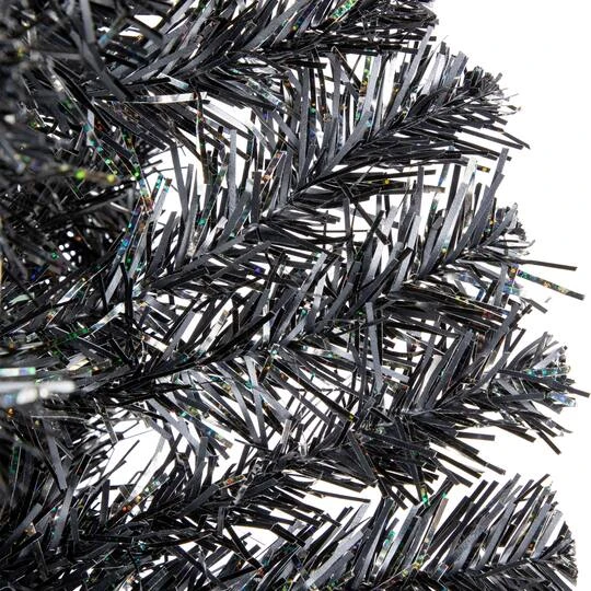 Northlight 6ft. Iridescent Charcoal Slim Halloween Tinsel Tree 8 Northlight 6ft. Iridescent Charcoal Slim Halloween Tinsel Tree - Image 6
