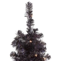Northlight 4ft. Black Slim Pre-Lit Halloween Tinsel Tree With Clear Lights 11 Northlight 4ft. Black Slim Pre-Lit Halloween Tinsel Tree With Clear Lights -Northlight D800629S 4