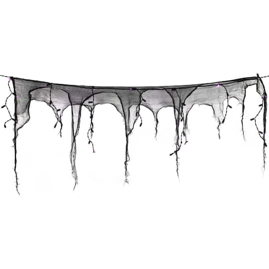 Northlight 4ft. Pre-Lit Purple LED Halloween Black Gauze Drape Lights 3 Northlight 4ft. Pre-Lit Purple LED Halloween Black Gauze Drape Lights