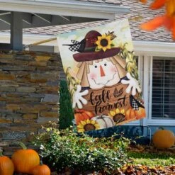 Northlight 40" X 28" Scarecrow Fall Harvest Outdoor House Flag 10 Northlight 40" X 28" Scarecrow Fall Harvest Outdoor House Flag -Northlight D800637S 1