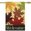 Northlight 28" X 40" Red & Yellow Fall Leaves Welcome Outdoor House Flag 1 Northlight 28" X 40" Red & Yellow Fall Leaves Welcome Outdoor House Flag -Northlight D800639S 1