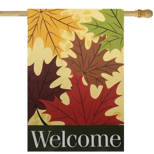 Northlight 28" X 40" Red & Yellow Fall Leaves Welcome Outdoor House Flag 3 Northlight 28" X 40" Red & Yellow Fall Leaves Welcome Outdoor House Flag