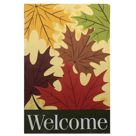 Northlight 28" X 40" Red & Yellow Fall Leaves Welcome Outdoor House Flag 5 Northlight 28" X 40" Red & Yellow Fall Leaves Welcome Outdoor House Flag - Image 3