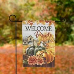 Northlight 18" X 12.5" Welcome Friends Fall Harvest Outdoor Garden Flag 10 Northlight 18" X 12.5" Welcome Friends Fall Harvest Outdoor Garden Flag -Northlight D800640S 1